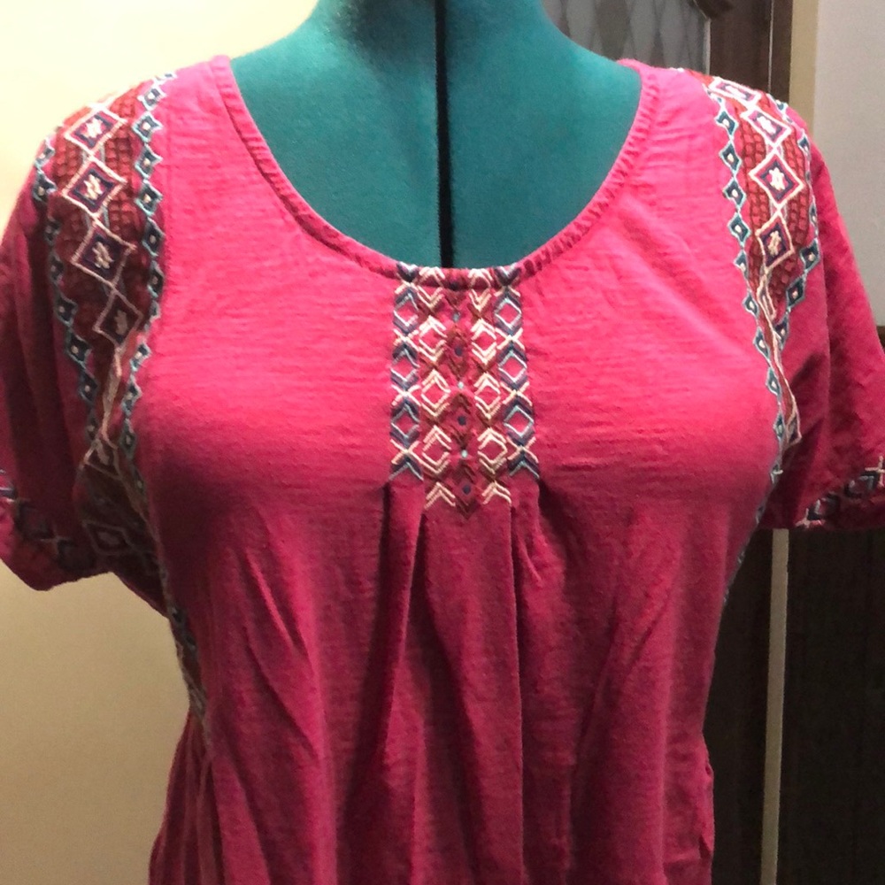 Embroidery detail dress organic cotton